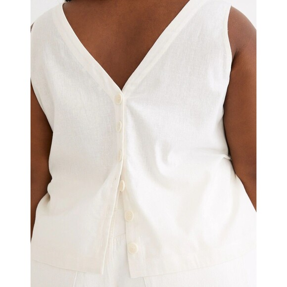 Madewell Plus (Re)sponsible V-Neck Button-Back Sleeveless Top NE913 Sz 4X NWT - Picture 3 of 10